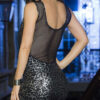 Dark animal print transparent dress