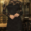 Black-lace transparent dress