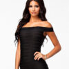 Sexy Silk Black Stripes Mini Dress