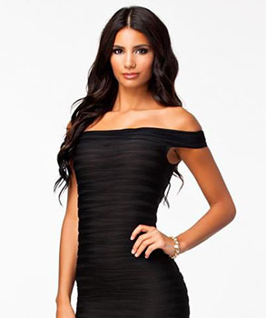 Sexy Silk Black Stripes Mini Dress