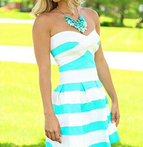 Casual Green-Pink Summer Dress