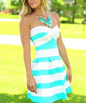 Casual Green-Pink Summer Dress