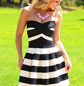 Casual Black-White Summer Dress