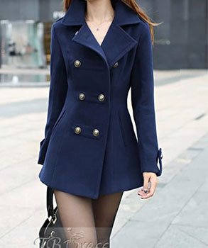 Elegant Winter Blue Jacket-Dress