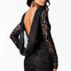 Elegant Black Embroidery Lace Mini Dress