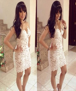 Flower Pattern Lace Dress