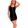 Sexy Black Mini Dress w/Zipper