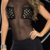 Sexy Balck Dress with Golden Ornaments