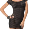 Transparent Stripes Black Dress